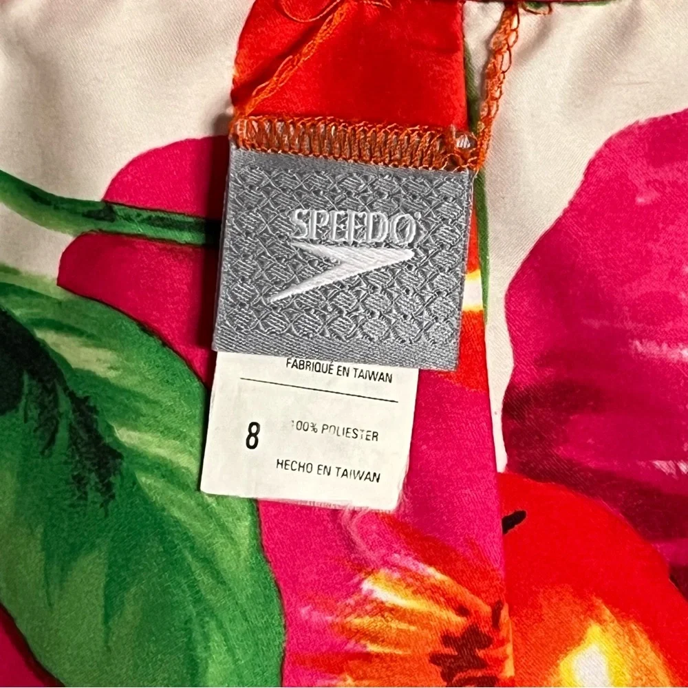 Speedo reversible board shorts Cherry/flower pattern and Red on other side Sz 8‎
